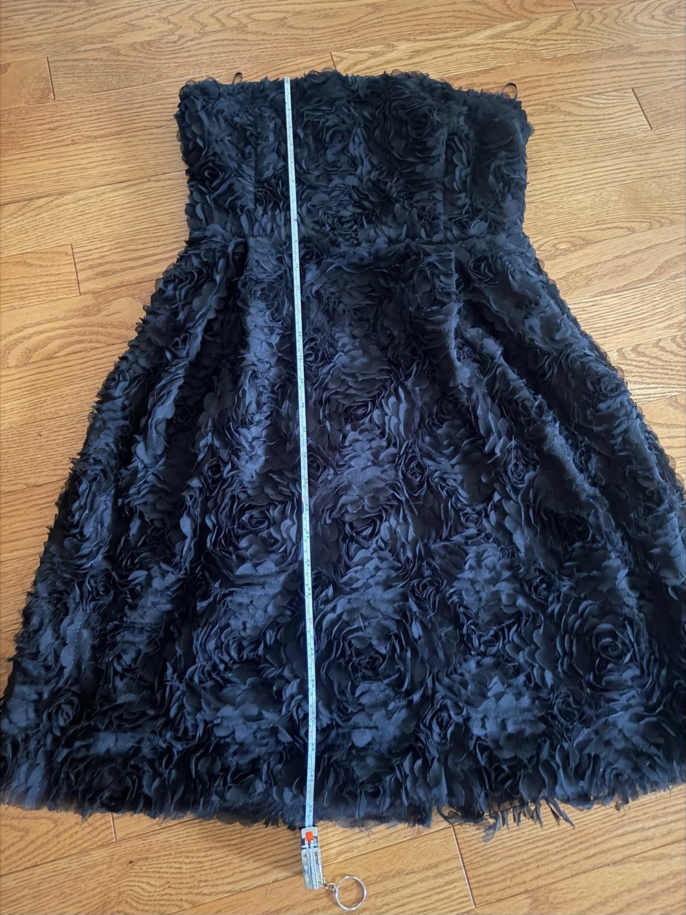 Zara Strapless Black Rosette Cocktail Dress